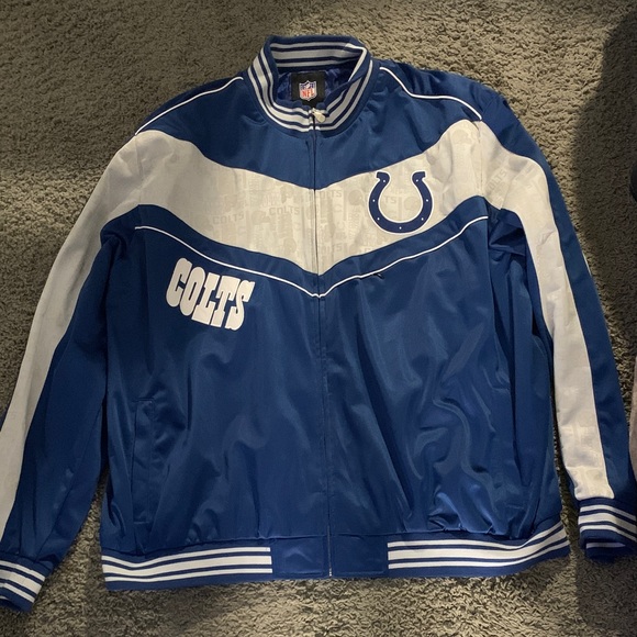 NFL Indianapolis Colts Blue and White Bomber Jacket - Picture 1 of 6